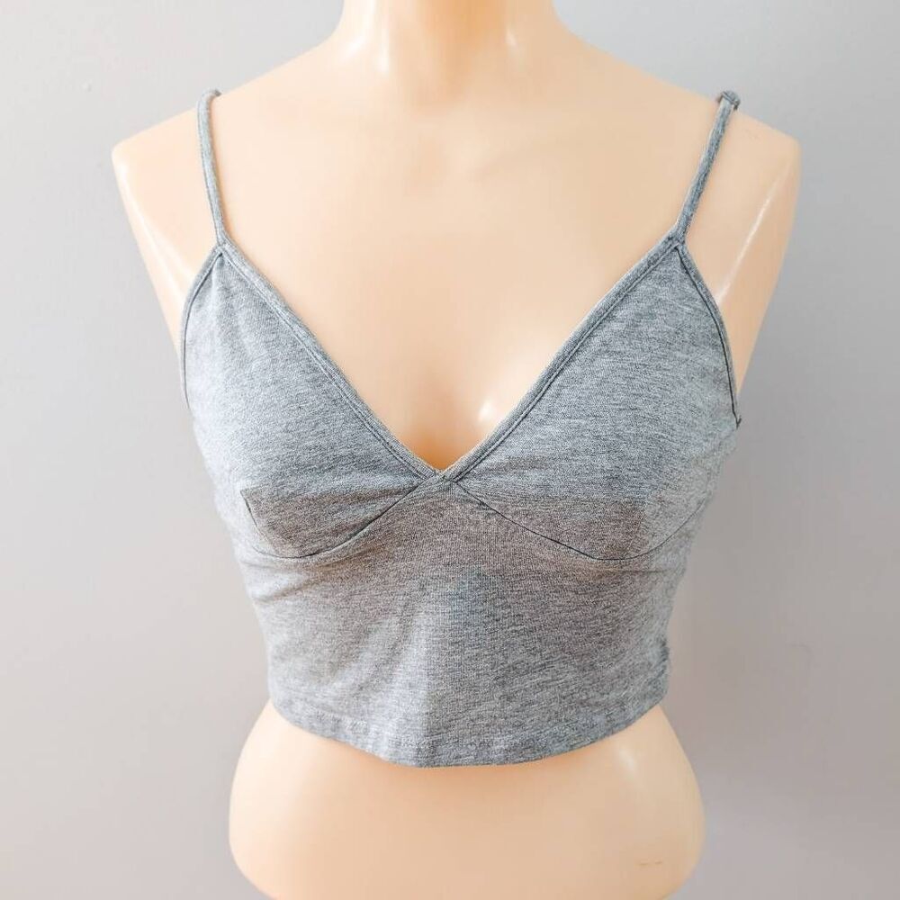 H&MโDivided Gray Tank Crop Top Medium